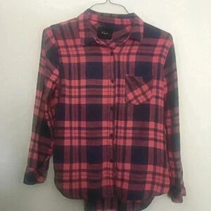 Rails linen blend flannel top